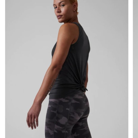 Athleta foothill tank top exercise Black V back or Tie XS NEW #211277… - Picture 5 of 9